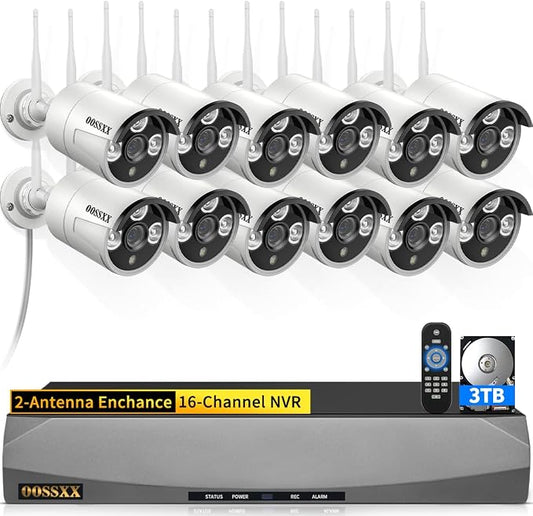 Wireless Security Camera System, 16CH WiFi NVR by OOSSXX