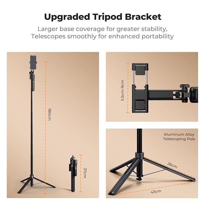 K&F CONCEPT 71“ Face Tracking Tripod, Auto Face Tracking Selfie Stick, Auto - Image 6