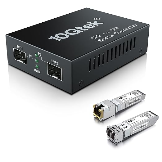 10G Fiber to Ethernet Converter, Dual 10GBase-T and SFP+ Ports, Supports by HiFiber