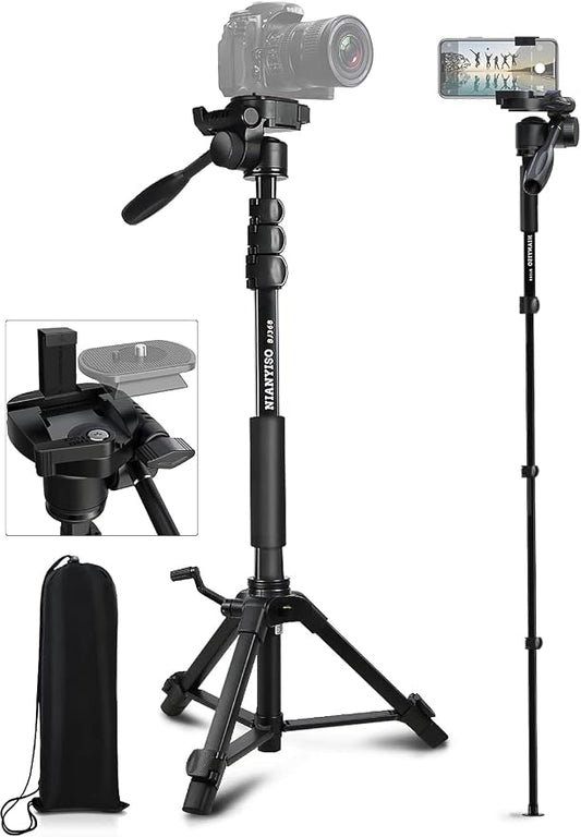 Camera Tripod 69 Inch, Patented 3-Way Swivel Portable Phone Tripod Professional by NIANYISO-Themosttrustworthyoutdooractivitypartner