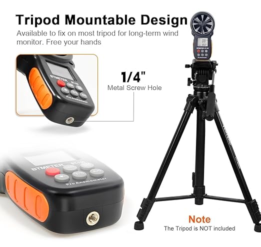 BTMETER BT-100 Handheld Anemometer, Digital Wind Speed CFM Meter Gauge Air Flow - Image 3