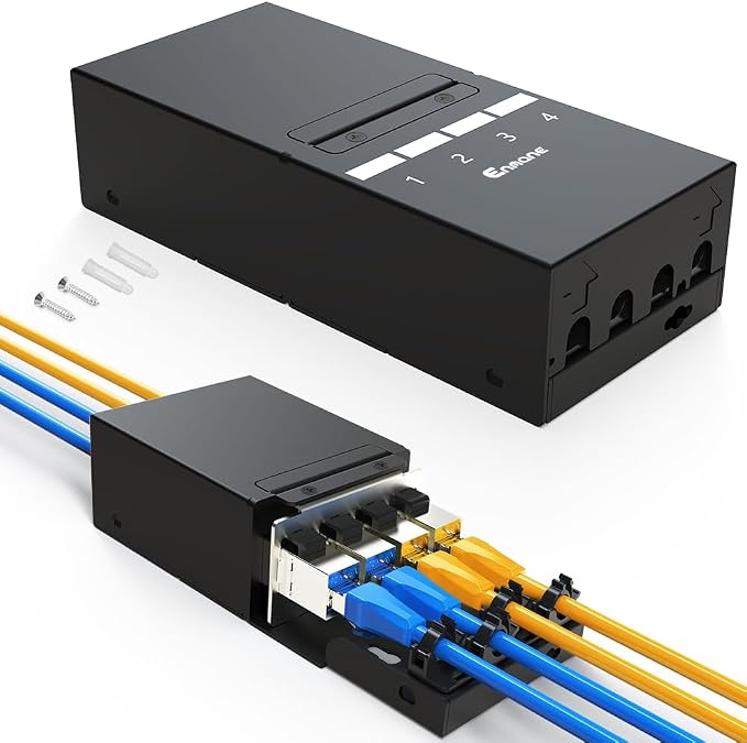 4 Port Patch Panel Blank Keystone Patch Panel UTP&STP Compatible by Enmane