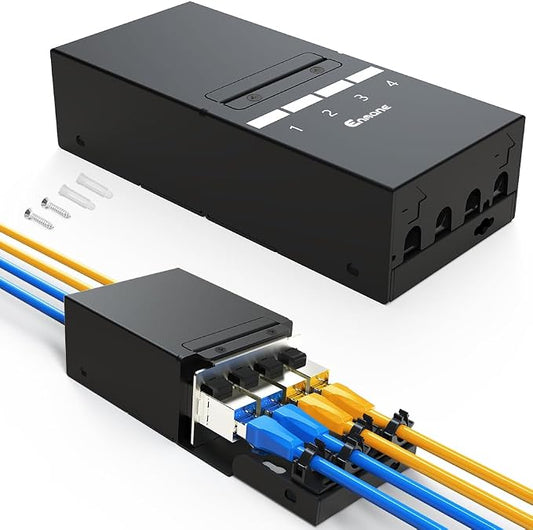 4 Port Patch Panel Blank Keystone Patch Panel UTP&STP Compatible by Enmane