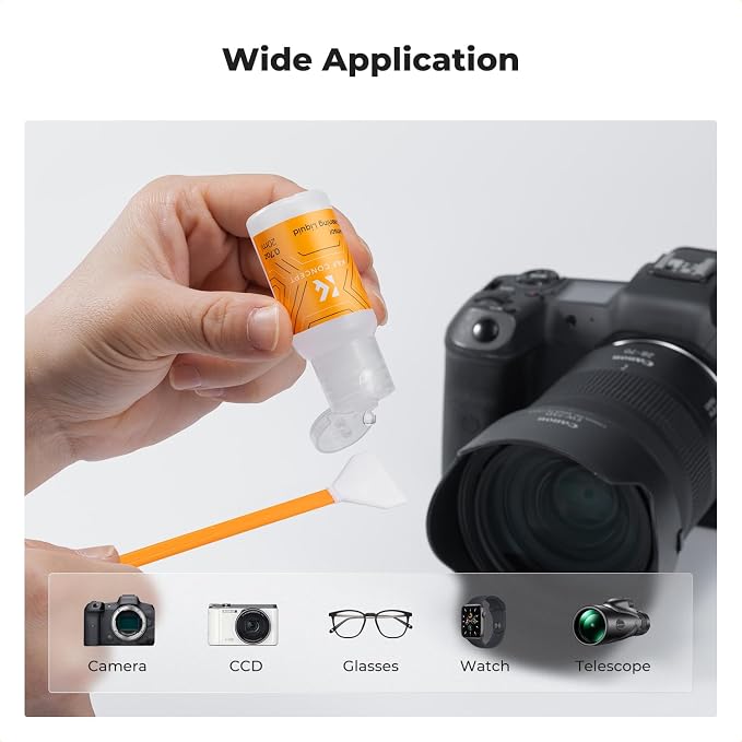 K&F CONCEPT 20ML*2 Camera Cleaning Solution, Microfiber Lens Cleaner Care Kit - Image 7
