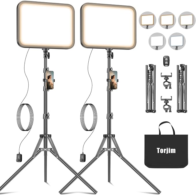 Torjim 11 Inch Video Light Kit for Creators-24W High Brightness Studio Lights by Torjim