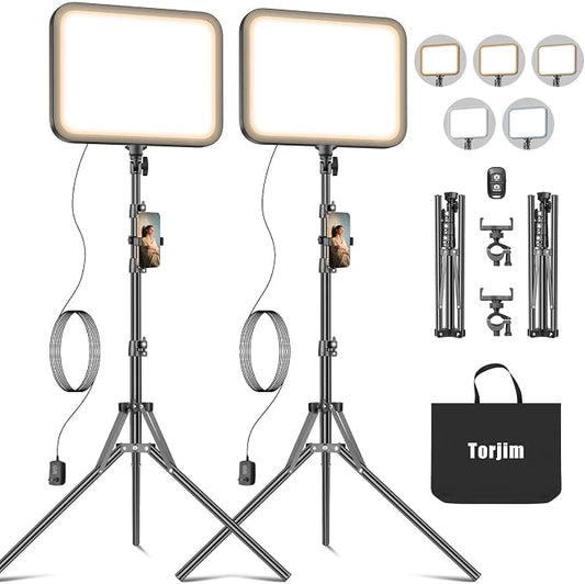 Torjim 11 Inch Video Light Kit for Creators-24W High Brightness Studio Lights by Torjim