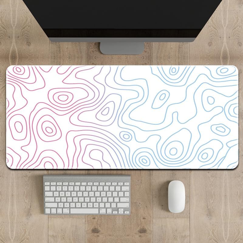 Large Mouse Pad for Desk - Gaming Mouse Pad with Non-Slip Base Stitched Edges, Desk Mat Desk Pad for Keyboard and Mouse