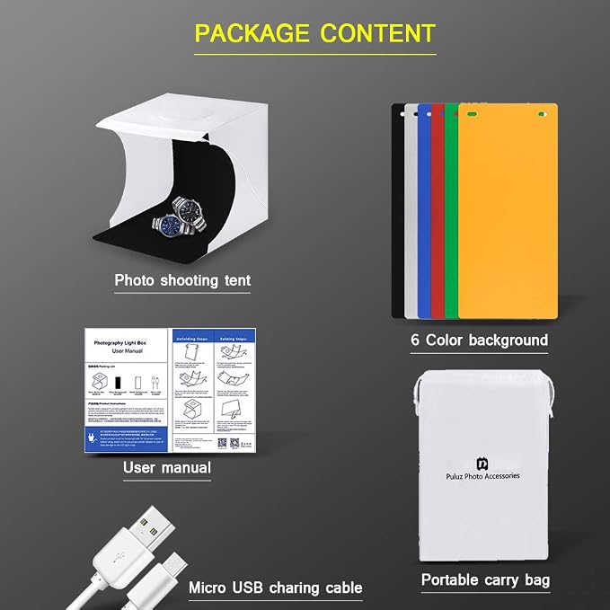 Mini Photo Studio Tent Jewelry Light Box Kit, SENLIXIN Portable Foldable Small - Image 7