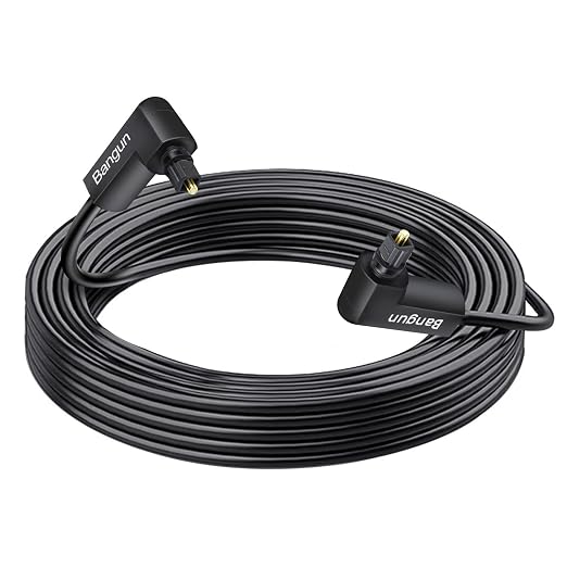 Double 90 Degree Optical Audio Cable - 40ft by Bangun
