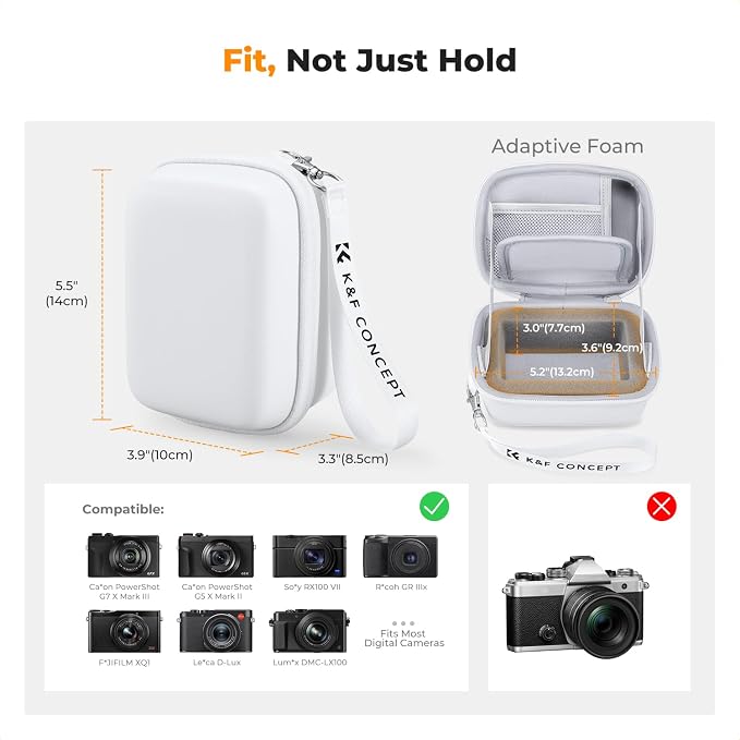 K&F CONCEPT Carrying Case for Digital Camera, Hard Shell Protective Travel Case - Image 5