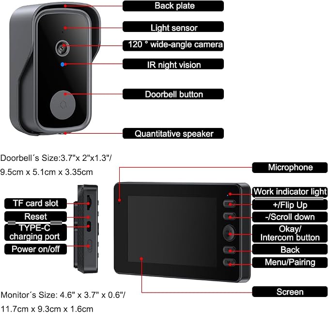 Doorbell Camera Wireless No Subscription Video Doorbell, Bidirectional Wake-up - Image 7