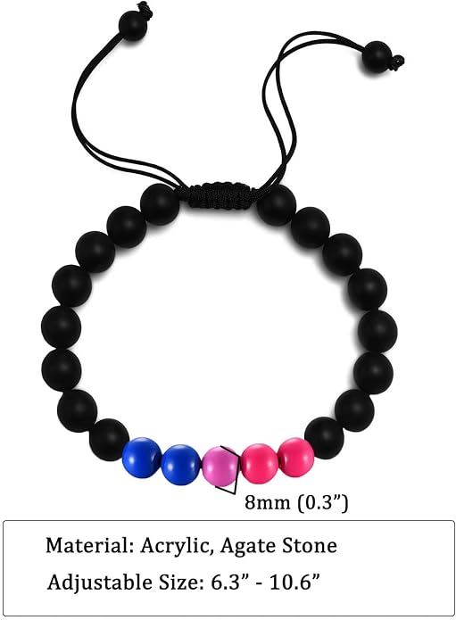 Nanafast Titanium Stainless Steel Rainbow LGBT Pride Bracelet Handmade Braided - Image 2