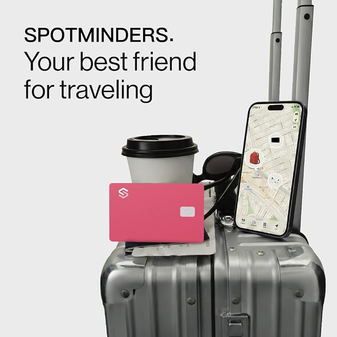 SPOTMINDERS Apple MFi Certified Credit Card Wallet Tracker PRO Pink Travel - Image 2