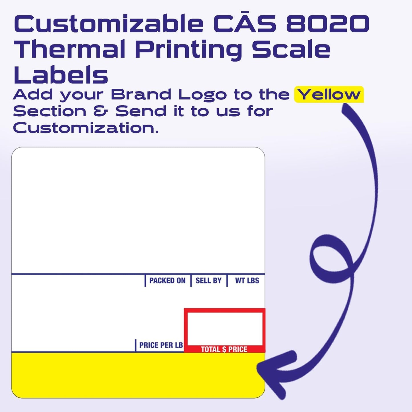 CEPRICO - Customizable CĀS Scale Labels - 48 Rolls of Thermal Printing Scale Labels – Compatible with CĀS LST-8020 | UPC Ingredient | Ideal for Supermarkets, Retailers and Grocery Stores