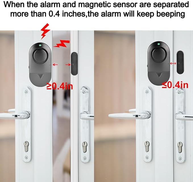 Window and Door Alarm, 120 DB Black Window Alarm - Image 3