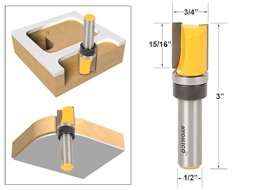 YONICO Router Bits Pattern Bit Flush Trim 3/4-Inch Diameter 1/2-Inch Shank 14138 - Image 2