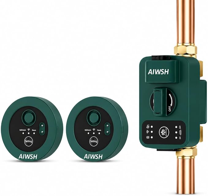 Smart Water Auto Shut Off Valve & Leak Detector, Real-Time Leak Detection by AIWSH