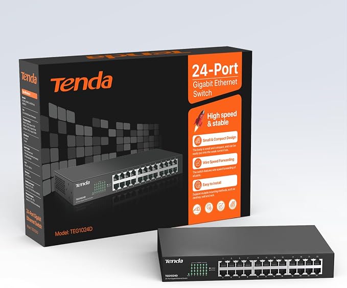 Tenda 24 Port Gigabit Ethernet Switch | Rackmount Network Switch | - Image 8