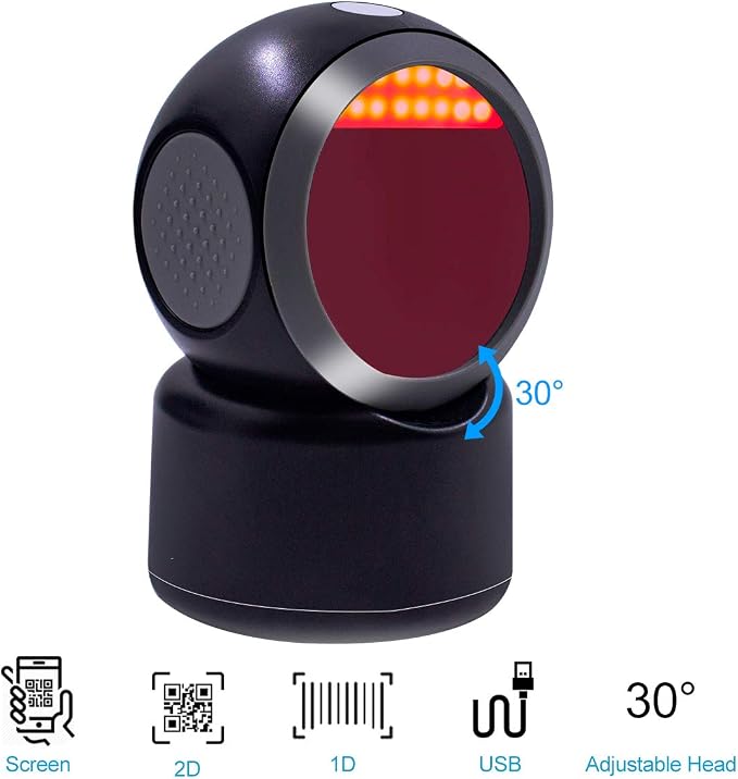 2D QR Barcode Scanner, Symcode Omnidirectional Hands-Free Automatic Barcode - Image 9