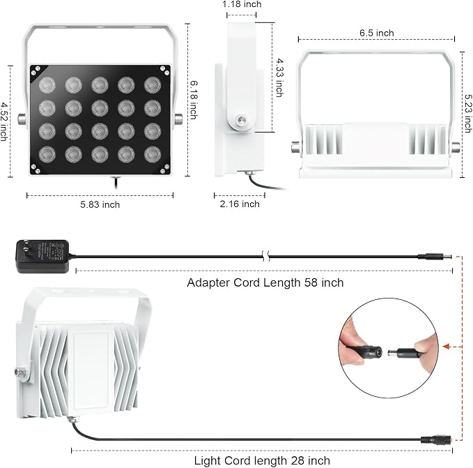 Univivi IR Illuminators 20 LEDs 850nm Long Range Illuminator 90 Degree Wide - Image 3