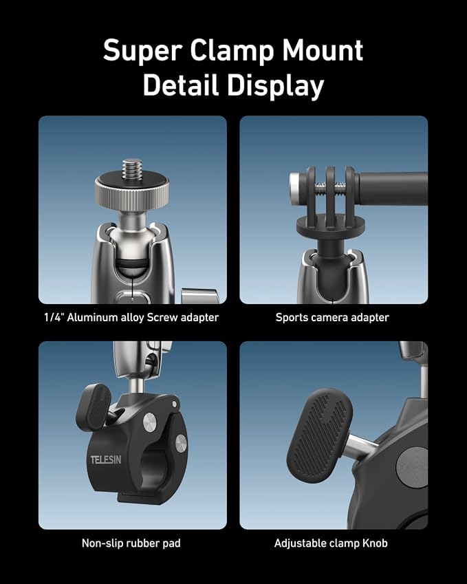 TELESIN Super Clamp Camera Mount - Image 7