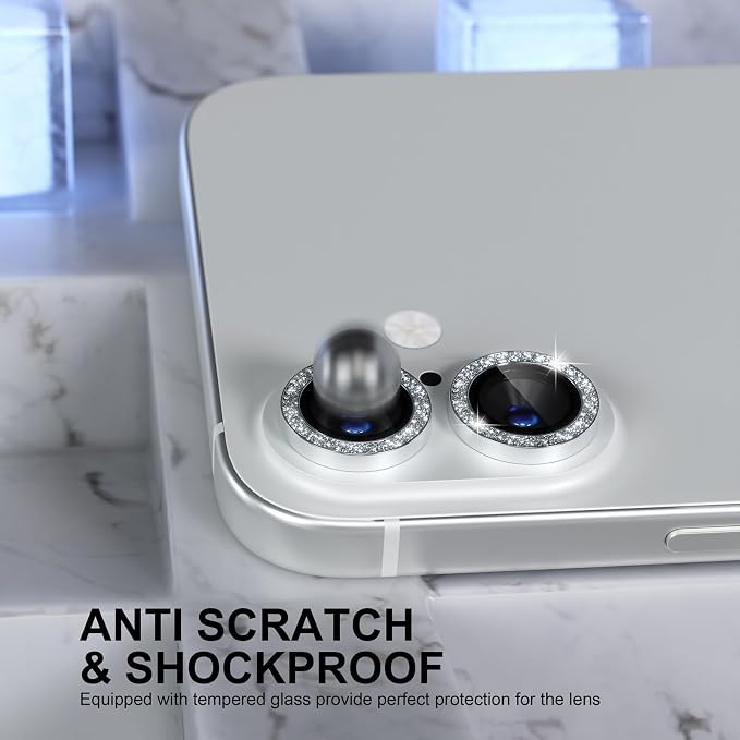 Choiche Compatible for iPhone 16 /iPhone 16 Plus Camera Lens Protector Bling - Image 3