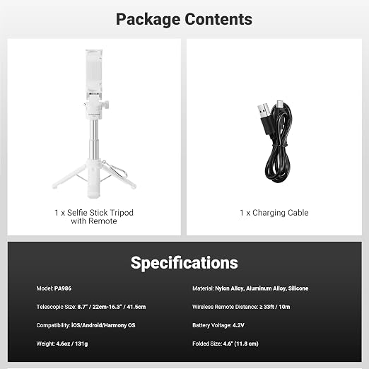 NEEWER Mini Tripod for Phone, Lightweight Foldable Small Selfie Stick Cell - Image 9
