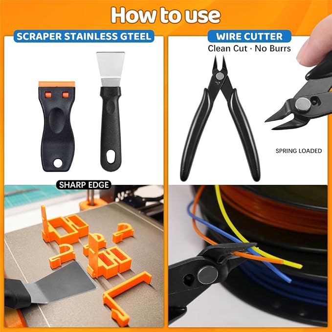 50Pcs 3D Printer Tool Kit & Accessories - Image 4