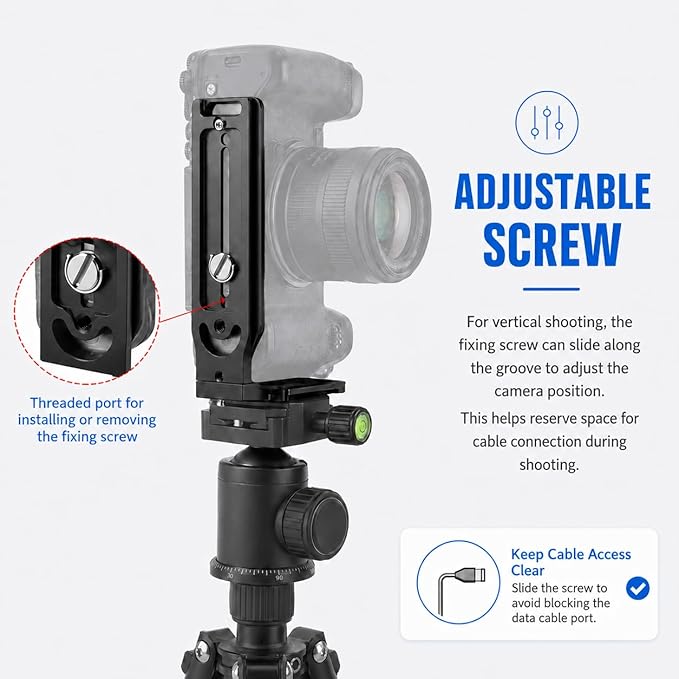 DSLR Camera L-Bracket, Vertical & Horizontal Switching Quick Release Plate - Image 4