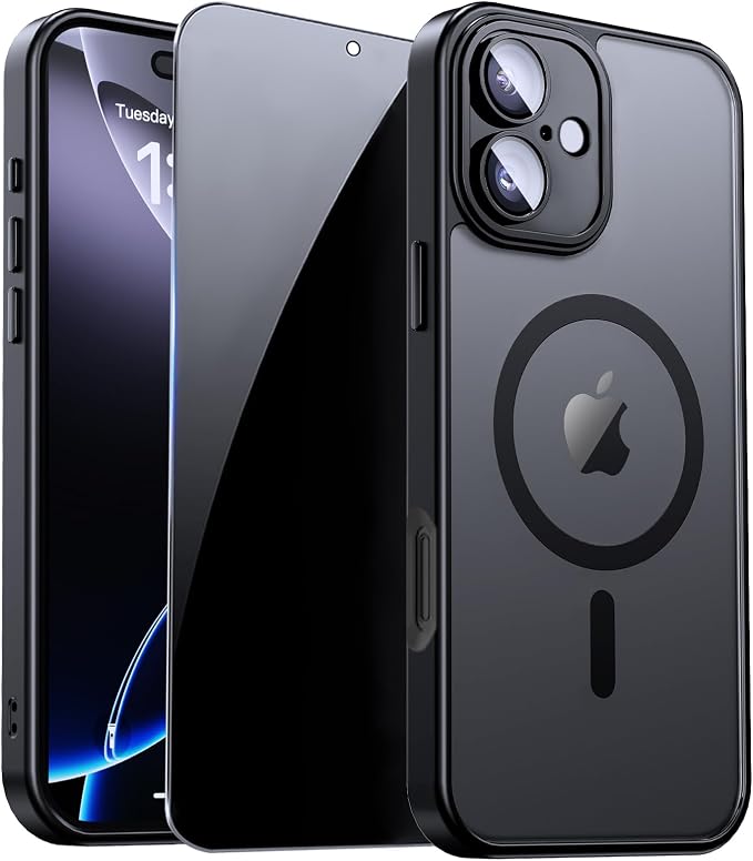 for iPhone 16 Plus Case with Privacy Screen Protector and Camera Protection by ZOZDOKG