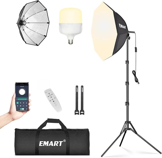 EMART Softbox Photography Lighting Kit, 50W 3000K-6000K LED Bulb, Professional by EMART