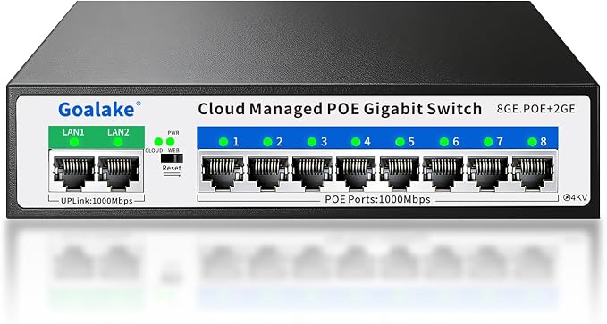 Goalake 10-Port Gigabit PoE Switch by Goalake