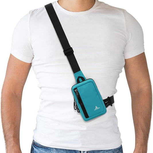 Peicees Small Crossbody Bag for Men Women Mini Sling Bag Travel Running Phone by Peicees
