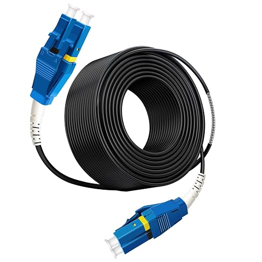 75 Meters Uniboot LC to LC Outdoor Armored Fiber Patch Cable, Low Friction by Bangun