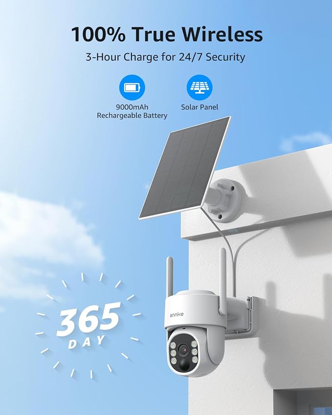 ANNKE 2.5K Solar Security Cameras Wireless Outdoor, 2 Pack 360° View Pan/Tilt - Image 2