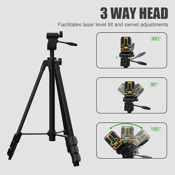 55-inch Lightweight Aluminum Laser Level Tripod Stand - Image 2