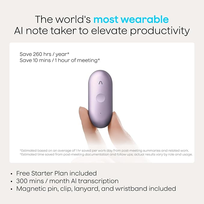 Plaud NotePin S AI Voice Recorder, Wearable AI Notetaker, AI Transcribe & - Image 10