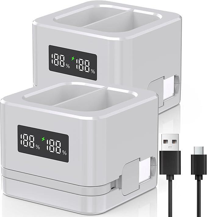 2 Pack Upgraded, Batteries Charger, A Charger Compatible by Inspirationlightsupyourlife