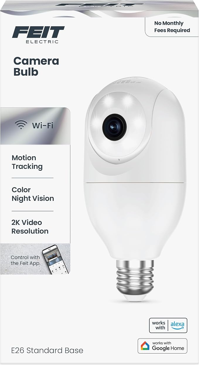 Feit Electric Smart Security Camera Bulb, 2K QHD Resolution, 2-Way Audio - Image 16