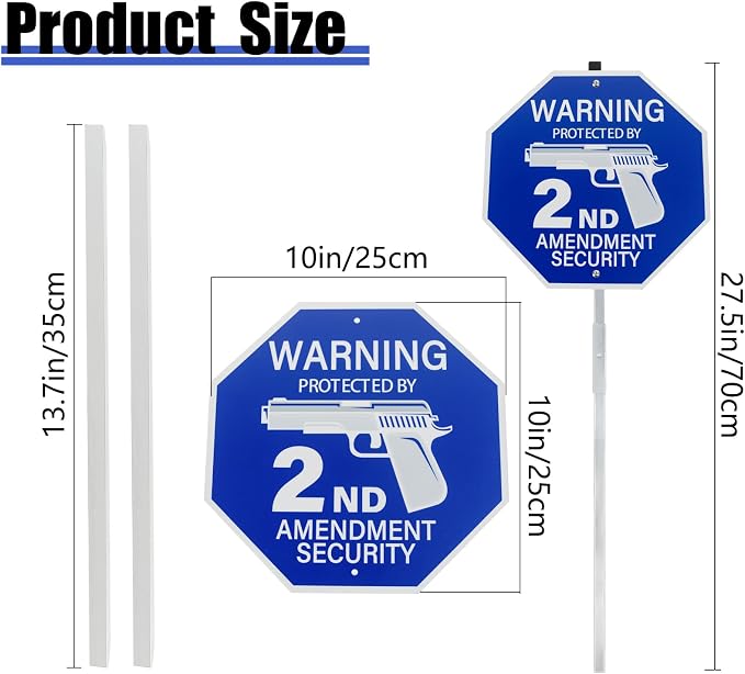 2-Pack Protected by 2nd Amendment Security Sign - Image 2