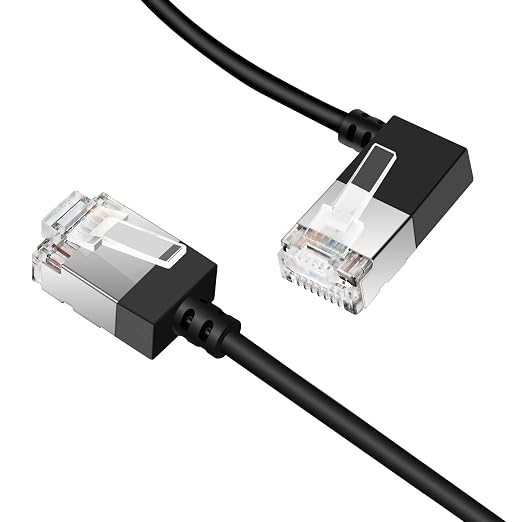 Ultra Slim 90° Degree Cat 6A Ethernet Cable Left Angled 10 Feet 2Pack, 10Gbps - Image 2