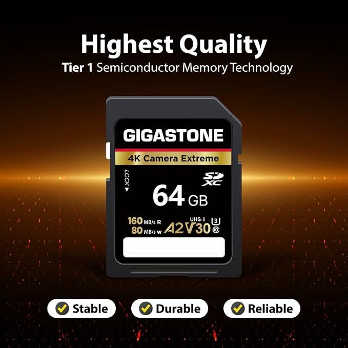 【5-Years Data Recovery】 GIGASTONE 64GB SD Card 2-Pack, 4K Camera Extreme - Image 6