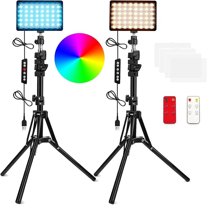 2 Packs RGB LED Video Light by QEUOOIY