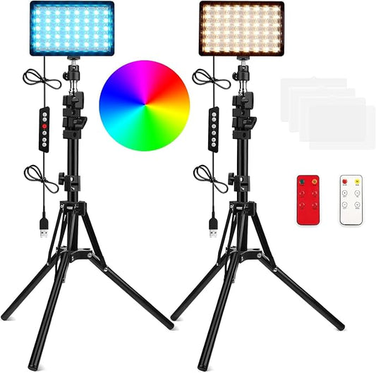 2 Packs RGB LED Video Light by QEUOOIY