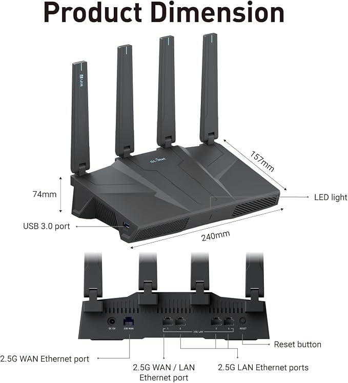 GL.iNet GL-BE6500 WiFi 7 Router - Image 8