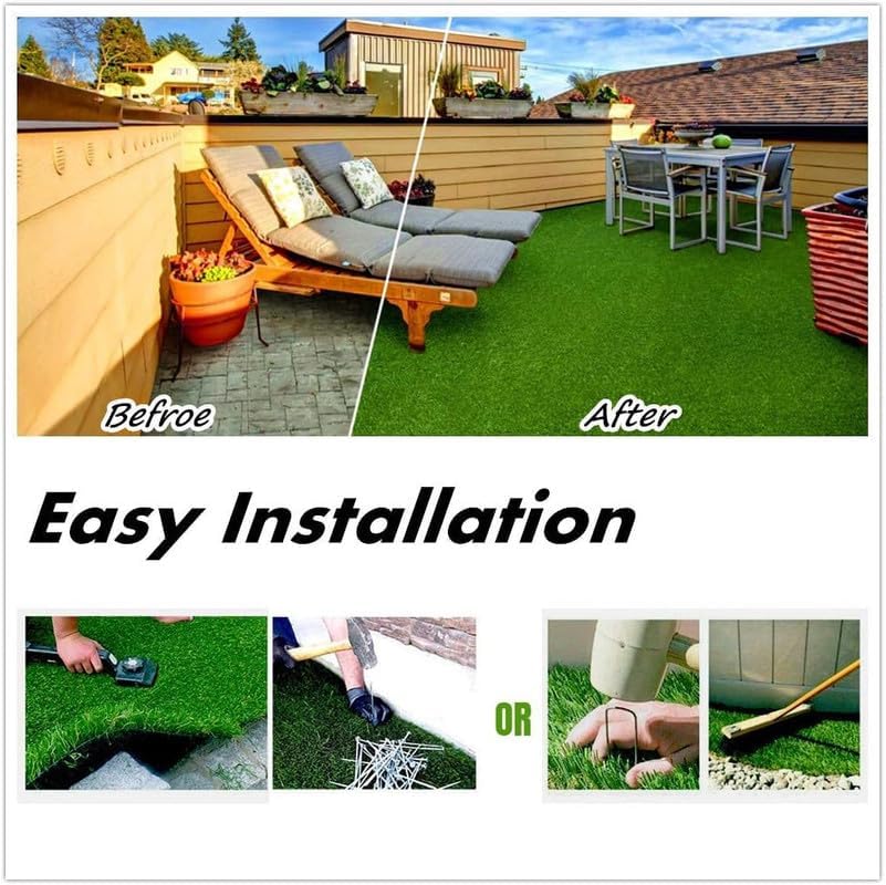 Fas Home Artificial Grass Turf 15FTx95FT, 1.38" Pile Height Realistic Synthetic - Image 5