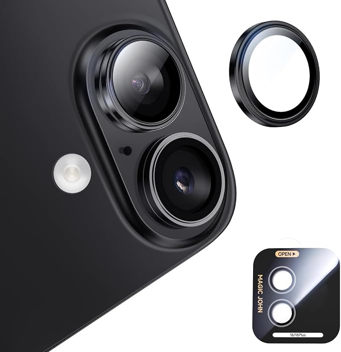 MAGIC JOHN for iPhone 16Plus/16 Camera Lens Protector 9H Aerospace Tempered by MAGICJOHN