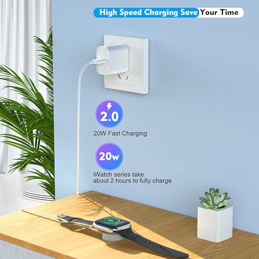 Fast Charger for Apple Watch Charger, USB C 20W iPhone Watch Charger Plug - Image 6