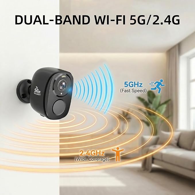 Rraycom 4Pack 5G/2.4G Security Cameras Wireless Outdoor, 2K Battery Powered AI - Image 6