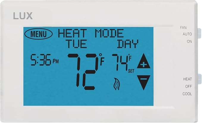 Lux Products TX9600TS Programmable Large Touchscreen Heating Cooling Thermostat by Lux